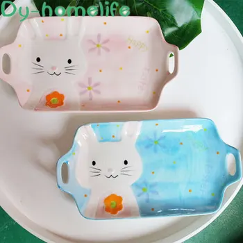 29*16cm Korean Style Unicorn Ceramic Rectangular Plate with Binaural Handles Hotel Serving Plate Home Kitchen Supplies Dish
29*16cm Korean Style Unicorn Ceramic Rectangular Plate with Binaural Handles Hotel Serving Plate Home Kitchen Supplies Dish