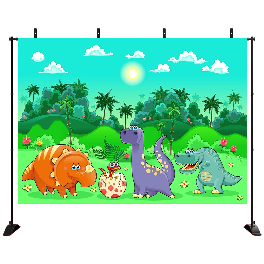 Cartoon Animals Backdrop Dinosaur Theme for Kids' Birthday Party Forest with Green Background
Cartoon Animals Backdrop Dinosaur Theme for Kids' Birthday Party Forest with Green Background