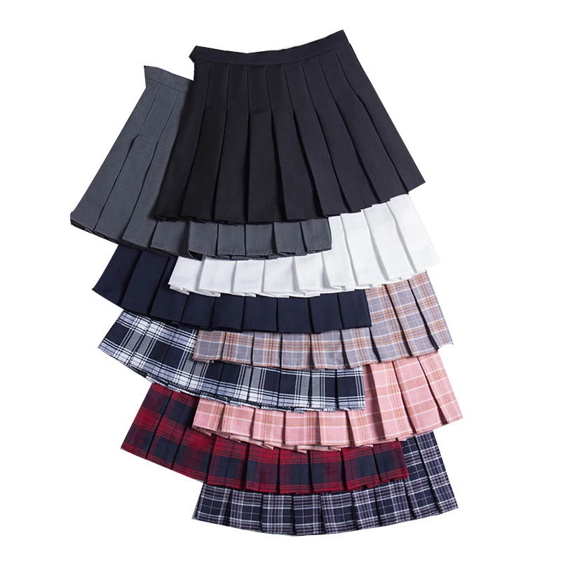 Корейская мода лето Y2k плиссированная Женская юбка черная с высокой талией без