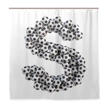 Unique Shower Curtain Footballs in The Form of Letter Alphabet Hexagon Patterned Eco-Friendly with 12 Hooks in Bathroom W72 xH84
Unique Shower Curtain Footballs in The Form of Letter Alphabet Hexagon Patterned Eco-Friendly with 12 Hooks in Bathroom W72 xH84
