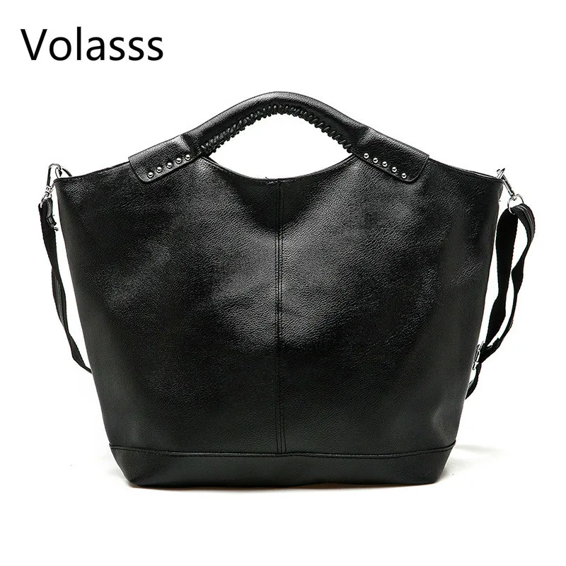 

Fashion Woman Hobos Bags Rivet Big Capacity Hand Bag Women Totes High Quality Leather Shoulder Handbag Bolsa Feminina Sac A Main