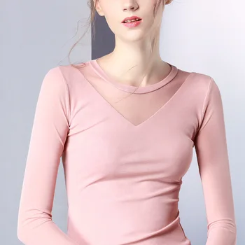 Ladies new round neck solid color long-sleeved thin chiffon T-shirt
Ladies new round neck solid color long-sleeved thin chiffon T-shirt