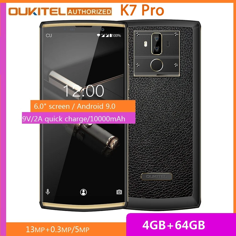 OUKITEL K7 Pro смартфон с 6 дюймовым дисплеем восьмиядерным процессором MT6763 ОЗУ 4 Гб ПЗУ