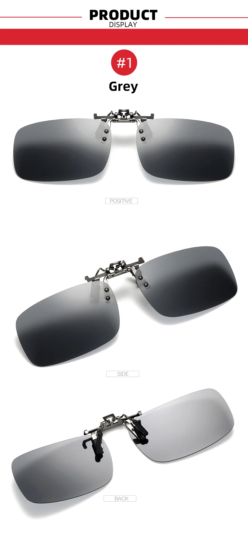 Clip on Sunglasses Men Polarized Lens with Metal Clips 37 H43b1deb211ec4054b5b182c3e5dc4fc69