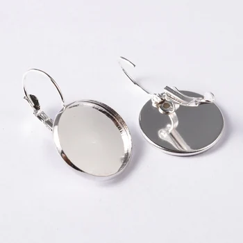 10Pcs Brass Leverback Earring Findings French Ear Wire Hooks Earring Clip On Silver Color, 32x20mm, Tray: 18mm inner diameter 
10Pcs Brass Leverback Earring Findings French Ear Wire Hooks Earring Clip On Silver Color, 32x20mm, Tray: 18mm inner diameter