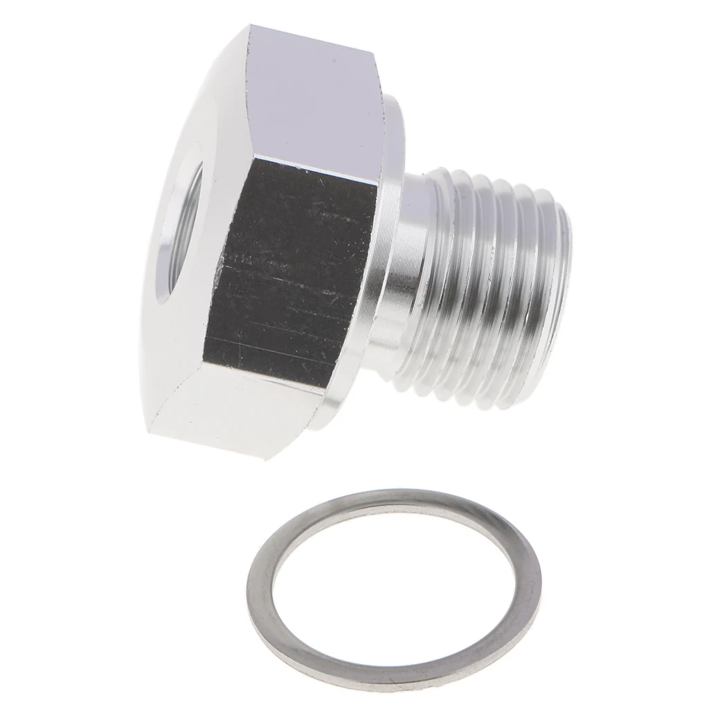 Oil Pressure Sensor Adapter M16X1.5 to 1/8 NPT Turbo Feed Port Gauge Adapter with Gasket,Sliver Oil Pressure Sensor Adapter M16X1.5 to 1/8 NPT Turbo Feed Port Gauge Adapter with Gasket,Sliver
