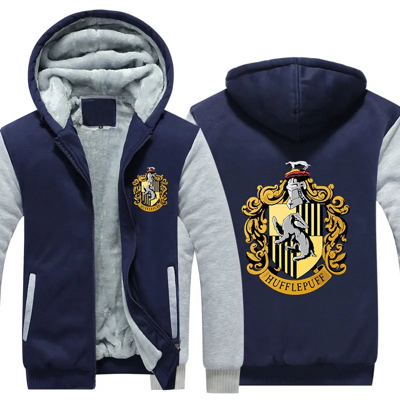 Winter Jacket Men Streetwear EU Size Plus Fleece Zip Up Hoodie Parka Casual Coat Wizardry Hufflepuff Cosplay Costume Sweatshirt
Winter Jacket Men Streetwear EU Size Plus Fleece Zip Up Hoodie Parka Casual Coat Wizardry Hufflepuff Cosplay Costume Sweatshirt
