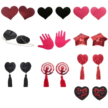 1 Pair Lace Women Sexy Self Adhesive Sequin Tassel Cover Heart Shape Bra Nipple Cover Pasties Breast Petals
1 Pair Lace Women Sexy Self Adhesive Sequin Tassel Cover Heart Shape Bra Nipple Cover Pasties Breast Petals