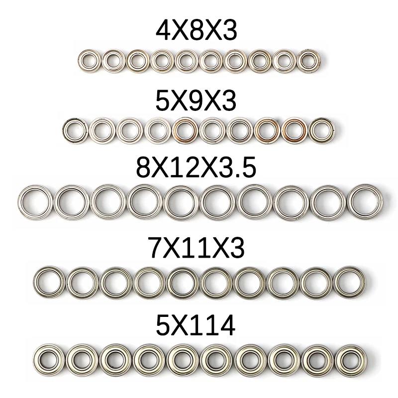 10PCS Ball Bearing 9x5x3mm 8x12x3.5mm 7x11x3mm 5x11x4mm for Rc Hobby Model Car 1-12 Wltoys 12428 A959 Parts 0092 0093 0094 0095
10PCS Ball Bearing 9x5x3mm 8x12x3.5mm 7x11x3mm 5x11x4mm for Rc Hobby Model Car 1-12 Wltoys 12428 A959 Parts 0092 0093 0094 0095