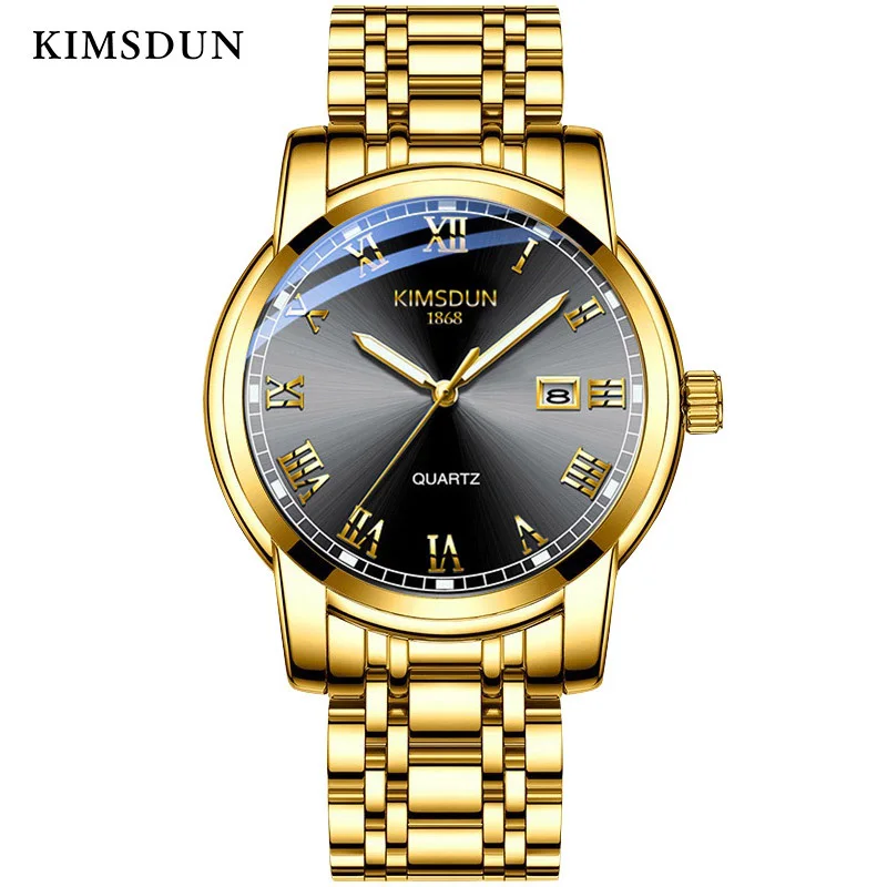 KIMSDUN Mens Watches Top Brand Luxury Quartz Gold Waterproof Watch Men Fashion Luminous Hands Wristwatch Reloj Hombre New 2019
KIMSDUN Mens Watches Top Brand Luxury Quartz Gold Waterproof Watch Men Fashion Luminous Hands Wristwatch Reloj Hombre New 2019