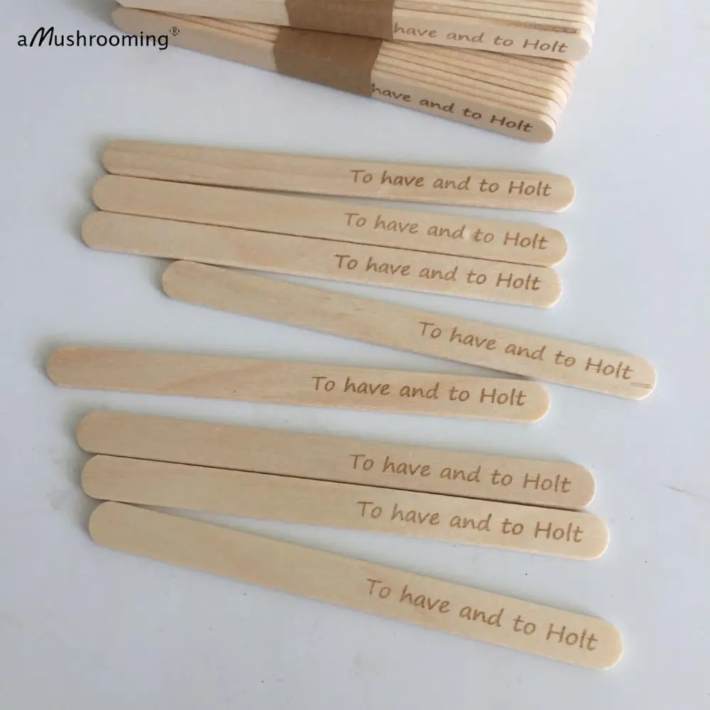 100 Personalized Wedding Popsicle Sticks To Have and Holt Bridal Shower Party Lollipop Jumbo Wooden Craft |