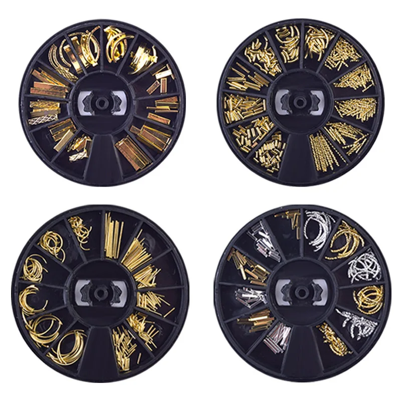 Geometric Gold Nail Art Decorations Metal Strip Patch Disc Nails Accessories Ornament Riveting Nail Charms Luxury
Geometric Gold Nail Art Decorations Metal Strip Patch Disc Nails Accessories Ornament Riveting Nail Charms Luxury