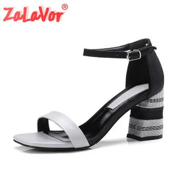 ZALAVOR Genuine Leather Sandals Women Ankle Buckle High Heels Shoes High Quality Office Daily Women Footwear Size 34-42
ZALAVOR Genuine Leather Sandals Women Ankle Buckle High Heels Shoes High Quality Office Daily Women Footwear Size 34-42