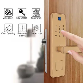 Smart Door Lock Biological Fingerprint Password IC Card Key Unlock Home Anti-Theft Security Lock Rechargeable
Smart Door Lock Biological Fingerprint Password IC Card Key Unlock Home Anti-Theft Security Lock Rechargeable