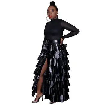 Black Leather PU Ruff Long Skirt high Waist jupe femme pleated skirt Elegant Sexy Club Outfits Party Maxi SKirts
Black Leather PU Ruff Long Skirt high Waist jupe femme pleated skirt Elegant Sexy Club Outfits Party Maxi SKirts
