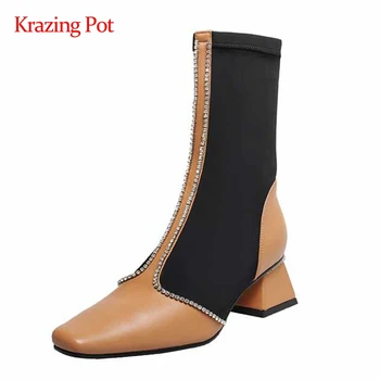 Krazing pot big size gladiator dating mixed cloth modern stretch square toe thick high heel slip on gorgeous mid-calf boots L90
Krazing pot big size gladiator dating mixed cloth modern stretch square toe thick high heel slip on gorgeous mid-calf boots L90