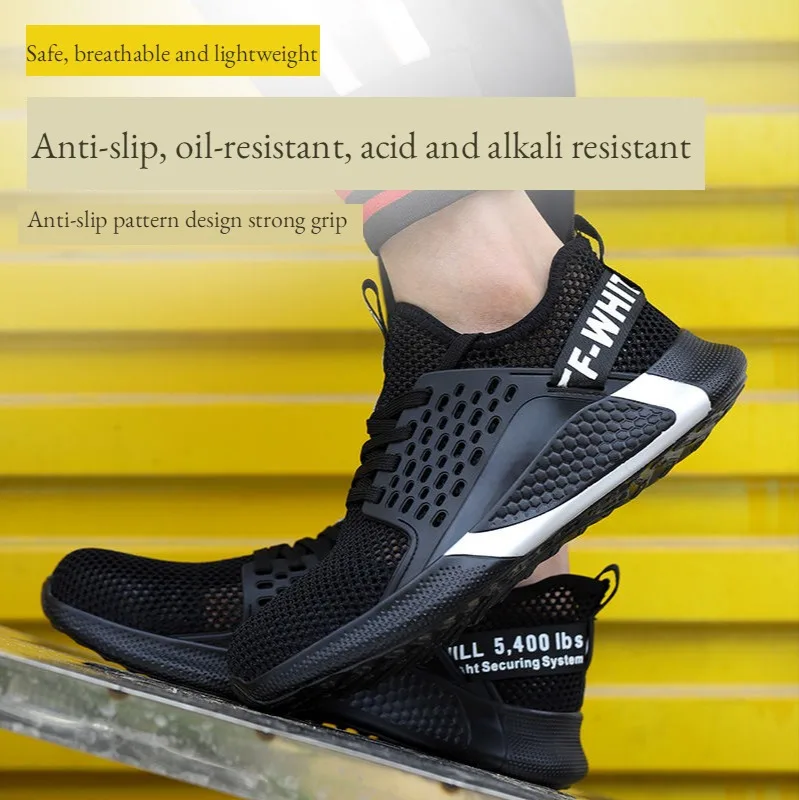 Summer Waterproof Breathable Men women Work Safety Shoes Steel Toe Boots Indestructible Ryder Shoes Light Non-slip Sneakers image 5