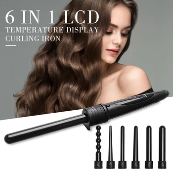 6 in1 Curling Iron Multifunctional LCD Display Head Changing Curling Iron Set Ceramic Artifact Curling Iron
6 in1 Curling Iron Multifunctional LCD Display Head Changing Curling Iron Set Ceramic Artifact Curling Iron