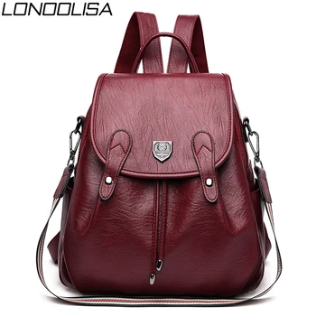 New Elegant Soft Leather Women Backpack Safety Drawstring Design School Bags For Teenage Girls Double Anti-theft Travel Backpack 
New Elegant Soft Leather Women Backpack Safety Drawstring Design School Bags For Teenage Girls Double Anti-theft Travel Backpack