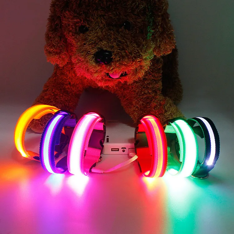 LED Pet Collar Night Safety Flashing Glow In The Dark