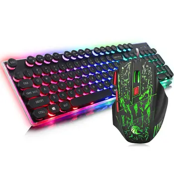 1.5m Wired Keyboard Mouse Set Backlight Gaming Keyboard Colorful Glowing 7 Key Gaming Mouse Adjustable Resolution 5500DPI J40
1.5m Wired Keyboard Mouse Set Backlight Gaming Keyboard Colorful Glowing 7 Key Gaming Mouse Adjustable Resolution 5500DPI J40