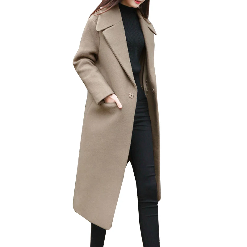 Spring Autumn Women's Wool Coat New Fashion Long Woolen Coat Single Breasted Slim Type Female Autumn Winter Wool Coats Casaco
Spring Autumn Women's Wool Coat New Fashion Long Woolen Coat Single Breasted Slim Type Female Autumn Winter Wool Coats Casaco