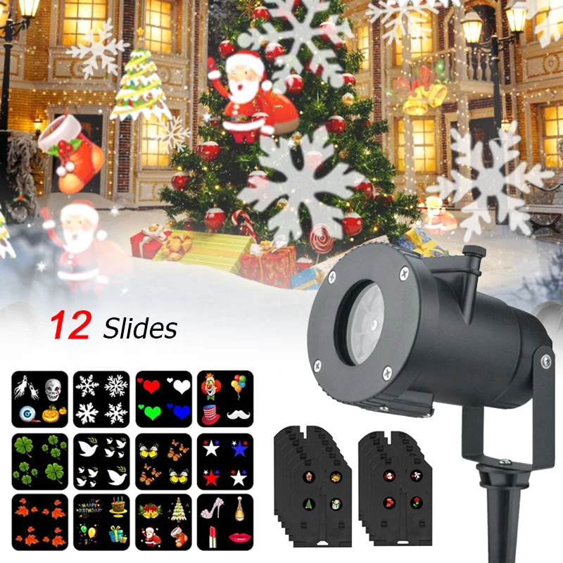 12 Pattern Outdoor Waterproof LED Christmas Snowflake Projector Lamp Spotlight Birthday Halloween Wedding Projector Lights
12 Pattern Outdoor Waterproof LED Christmas Snowflake Projector Lamp Spotlight Birthday Halloween Wedding Projector Lights