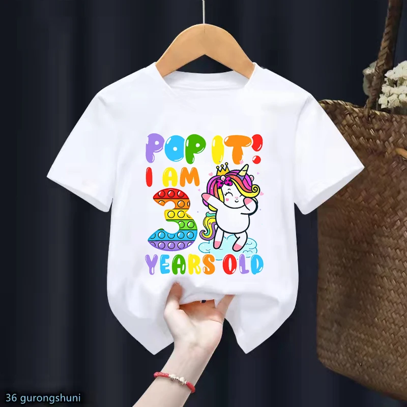 Dabbing Unicorn Pop It I Am 2-8 Years Old Graphic Print T shirt Girls Birthdag Gift Kids Clothes Rainbow Fidget Toys Tshirt Tops
Dabbing Unicorn Pop It I Am 2-8 Years Old Graphic Print T shirt Girls Birthdag Gift Kids Clothes Rainbow Fidget Toys Tshirt Tops
