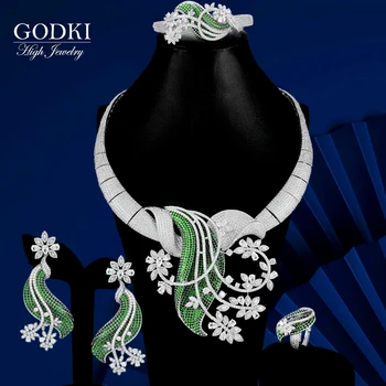 GODKI 4PCS BIG Flower Leaf Luxury Women Nigerian Wedding Naija Bride Cubic Zirconia Necklace Dubai Bridal Dress Jewelry Set 2020
GODKI 4PCS BIG Flower Leaf Luxury Women Nigerian Wedding Naija Bride Cubic Zirconia Necklace Dubai Bridal Dress Jewelry Set 2020