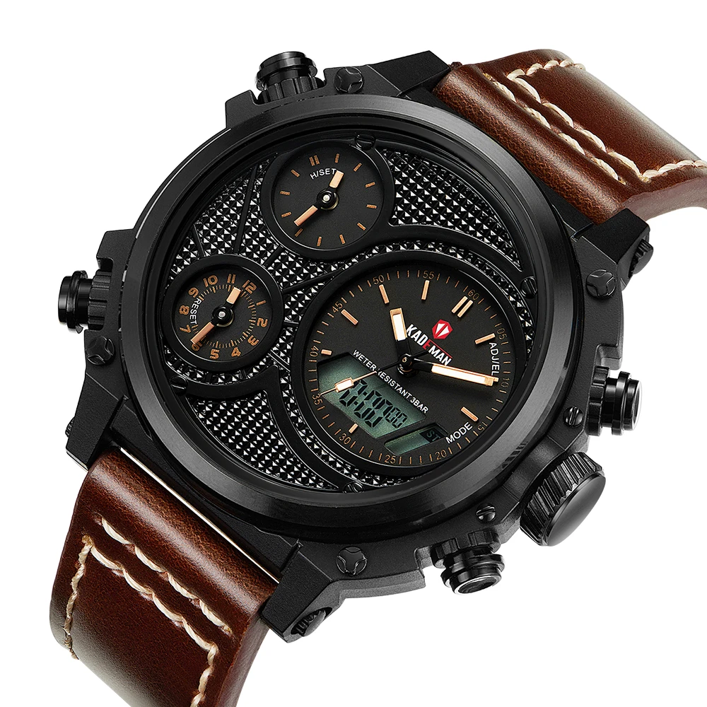 KADEMAN Mens Multi-function Relogio Masculino Sports Watch Double Display Large Dial Leathre Strap Men Watch Quartz Watch Reloj
KADEMAN Mens Multi-function Relogio Masculino Sports Watch Double Display Large Dial Leathre Strap Men Watch Quartz Watch Reloj