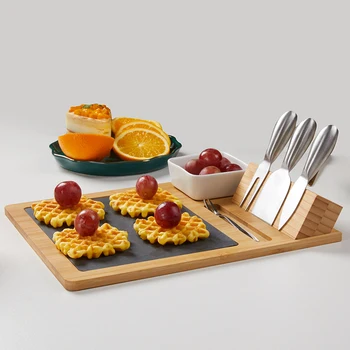 Cheese Board Bamboo Rock Cutlery Cup Set Eating Steak Western Tableware Cheese Board Insulation Cutting Board Baffle
Cheese Board Bamboo Rock Cutlery Cup Set Eating Steak Western Tableware Cheese Board Insulation Cutting Board Baffle