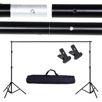 6 * 10ft Adjustable Background Support Stand Photo Backdrop Crossbar Kit with two Clamps Photography Accessories Set
6 * 10ft Adjustable Background Support Stand Photo Backdrop Crossbar Kit with two Clamps Photography Accessories Set