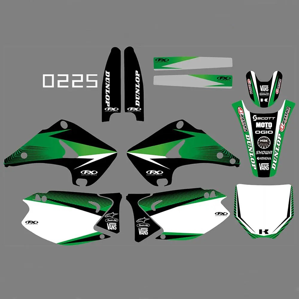 Full Graphics Decals Stickers Kit Custom Number Name Glossy Stickers Waterproof for KAWASAKI KX125 KX250 2003-2012
Full Graphics Decals Stickers Kit Custom Number Name Glossy Stickers Waterproof for KAWASAKI KX125 KX250 2003-2012
