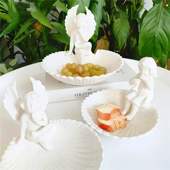Fruit Plate Ceramic Tableware 3D Angel Wings Shell Shape Candy Dish Instrument Dessert Dish Creativity Gift Decorations for Home
Fruit Plate Ceramic Tableware 3D Angel Wings Shell Shape Candy Dish Instrument Dessert Dish Creativity Gift Decorations for Home