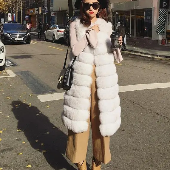 Фото Vetement 2019 Winter Women's Faux Fur Coat Artificial Vest Furry Vests Femme Jackets Plus Size Fake Gilet Z253 | Женская одежда