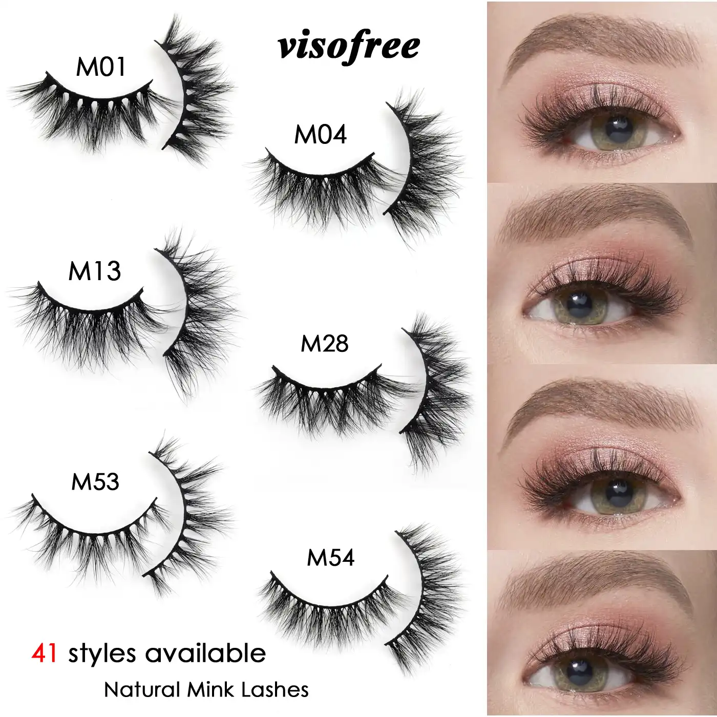 visofree eyelashes makeup 3d mink lashes natural short mink