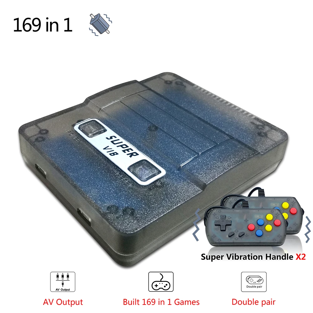 New TV Game Console 8 Bit Retro Video Game Console Built-in 169 Games Handheld Gaming Player With Two VIB Gamepads For Kids New
New TV Game Console 8 Bit Retro Video Game Console Built-in 169 Games Handheld Gaming Player With Two VIB Gamepads For Kids New