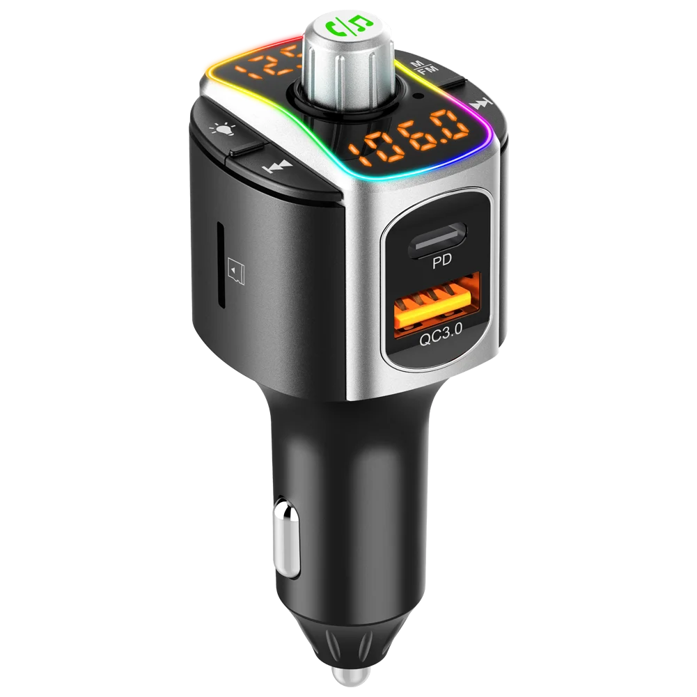 Handsfree Bluetooth 5.0 FM Transmitter Car Mp3 Player Audio Receiver Dual USB QC3.0 + PD Fast Charger TF/U Disk Music Player
Handsfree Bluetooth 5.0 FM Transmitter Car Mp3 Player Audio Receiver Dual USB QC3.0 + PD Fast Charger TF/U Disk Music Player