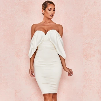Fashion White Backless Sexy Bow Summer Off The Shoulder White Elgant Celebrity Party Dress 2020 Short Sleeve Bodycon KneeLength
Fashion White Backless Sexy Bow Summer Off The Shoulder White Elgant Celebrity Party Dress 2020 Short Sleeve Bodycon KneeLength