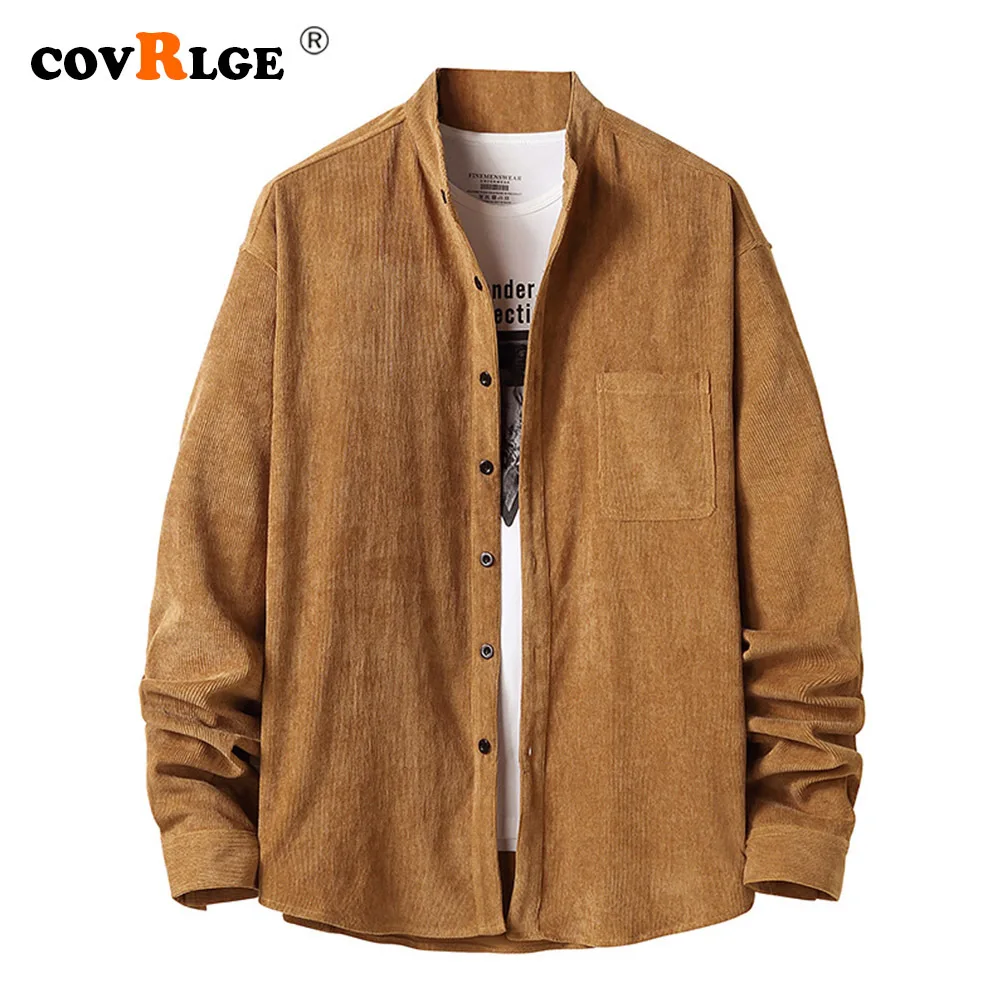 Covrlge Men's Corduroy Henry Collar Men's Autumn Winter Long-sleeved Shirt Casual Shirt Top Male Streetwear Plus US Size MCL269
Covrlge Men's Corduroy Henry Collar Men's Autumn Winter Long-sleeved Shirt Casual Shirt Top Male Streetwear Plus US Size MCL269