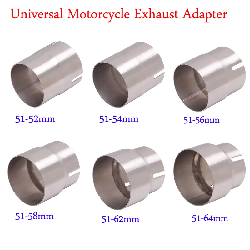 Universal Motorcycle Exhaust Adapter Escape 52mm 54mm 56mm 58mm 62mm 64 to 51mm Pipe Connection Reducer Muffler Stainless Steel
Universal Motorcycle Exhaust Adapter Escape 52mm 54mm 56mm 58mm 62mm 64 to 51mm Pipe Connection Reducer Muffler Stainless Steel