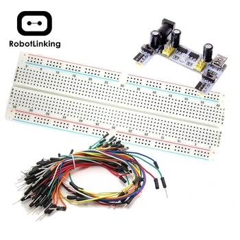 MB-102 830 Point Prototype PCB Breadboard + K2 Power Supply + 65pcs Jump Cable Wires
MB-102 830 Point Prototype PCB Breadboard + K2 Power Supply + 65pcs Jump Cable Wires
