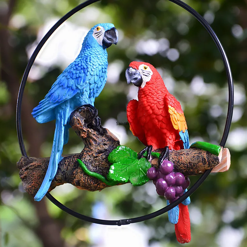 Iron ring parrot pendant garden decoration resin sculpture handicraft bird simulation decoration gardening outdoor decoration 
Iron ring parrot pendant garden decoration resin sculpture handicraft bird simulation decoration gardening outdoor decoration