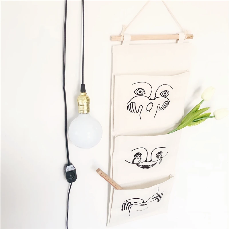Korean Wall Hanging Storage Bag Hand-Painted Decoration Cotton Linen Three Pockets Debris Storage Cloth Bag Toys Organizer
Korean Wall Hanging Storage Bag Hand-Painted Decoration Cotton Linen Three Pockets Debris Storage Cloth Bag Toys Organizer