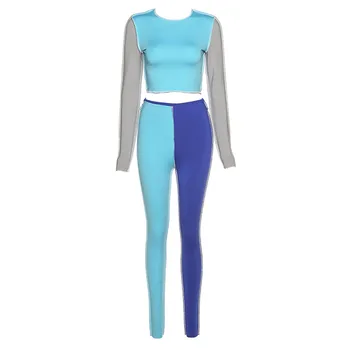 Women Two-piece Sports Clothes Set, Assorted Color Round Collar Crop Top + Skinny Long Pants, Blue/ Purple
Women Two-piece Sports Clothes Set, Assorted Color Round Collar Crop Top + Skinny Long Pants, Blue/ Purple