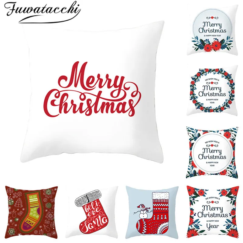 Fuwatacchi New Year Cushion Cover Merry Christmas Pillow Covers Gift Decorative for Home Sofa Polyester Soft Throw Pillowcases
Fuwatacchi New Year Cushion Cover Merry Christmas Pillow Covers Gift Decorative for Home Sofa Polyester Soft Throw Pillowcases