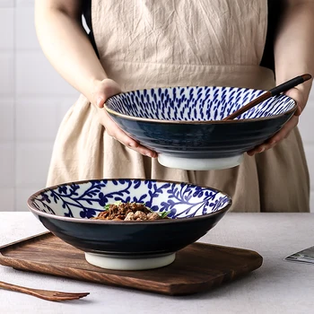 9.5 inch Japanese Noodle Bowl Large Ramen Bowl Microwave Ceramic Dinnerware Salad Rice Fruit Soup Bowl 
9.5 inch Japanese Noodle Bowl Large Ramen Bowl Microwave Ceramic Dinnerware Salad Rice Fruit Soup Bowl