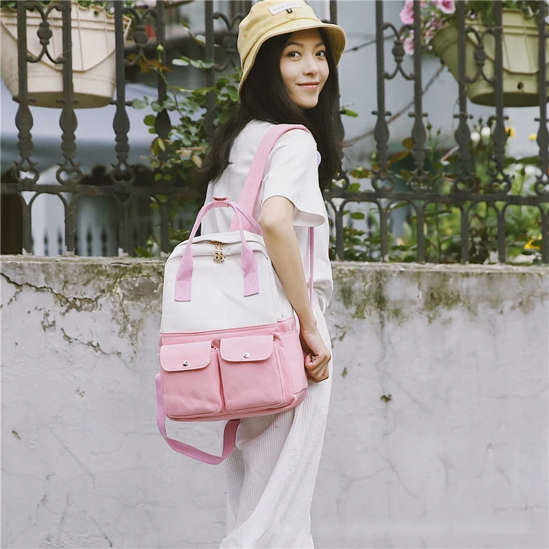 Casual Panelled Women Backpack Harajuku Front Cell Phone Pockets Schoolbag for Girl Student Canvas Hit Color Bookbags Travel Bag
Casual Panelled Women Backpack Harajuku Front Cell Phone Pockets Schoolbag for Girl Student Canvas Hit Color Bookbags Travel Bag