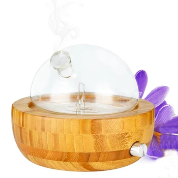 Air Humidifier Natural Bamboo Glass Essential Oil Nebulizer Aromatherapy Diffuser Humidifier