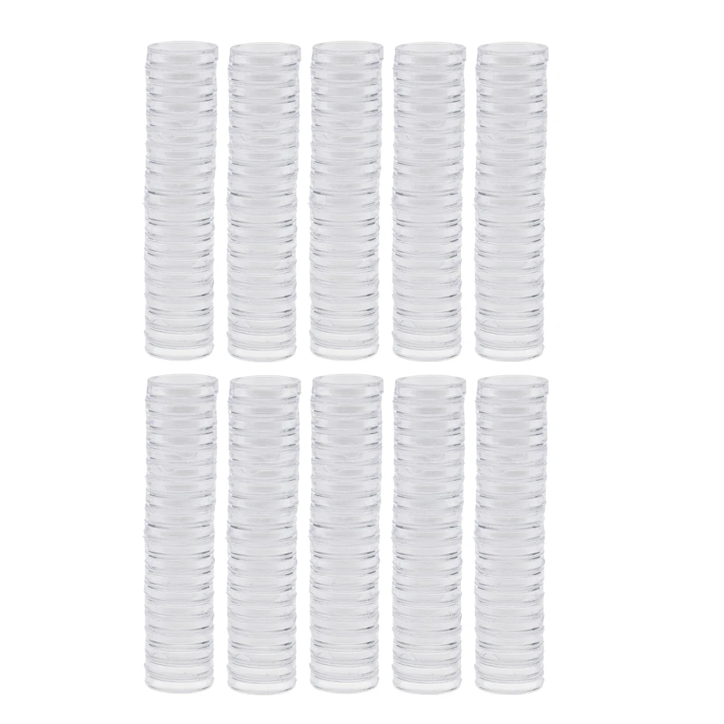 200pcs 19mm Clear Round Plastic Coin Capsule Container Storage Holder Box 200pcs 19mm Clear Round Plastic Coin Capsule Container Storage Holder Box